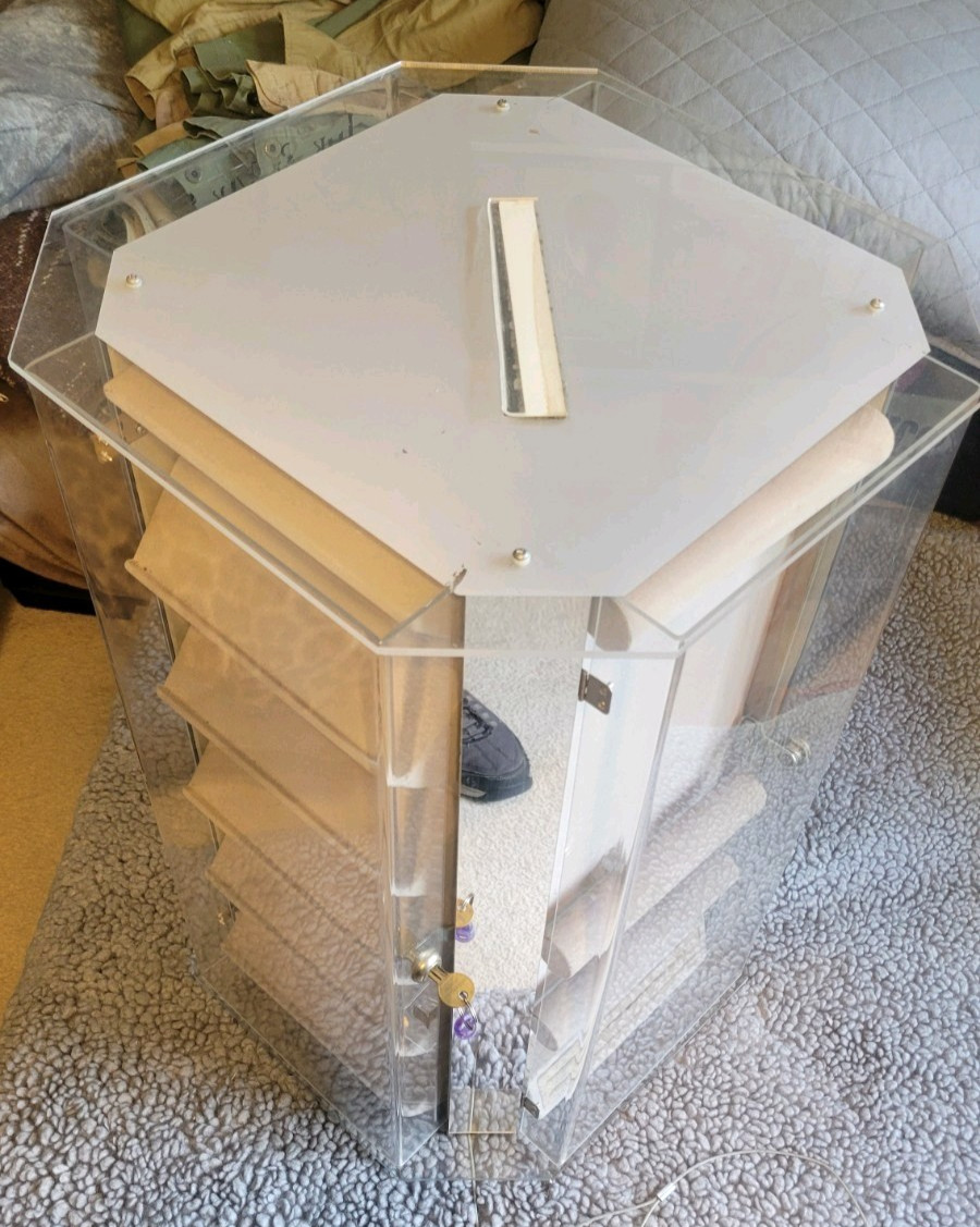 COUNTERTOP ACRYLIC JEWELRY 💎 WATCH BRACELET RING DISPLAY CASE SPINNING SHOWCASE