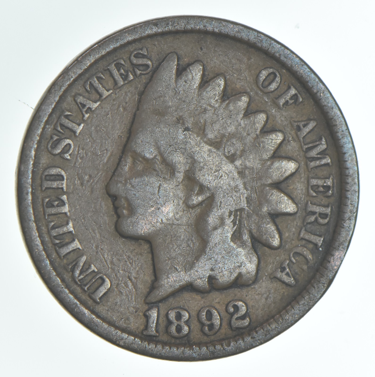 1892 Indian Head Cent AC Average Circ