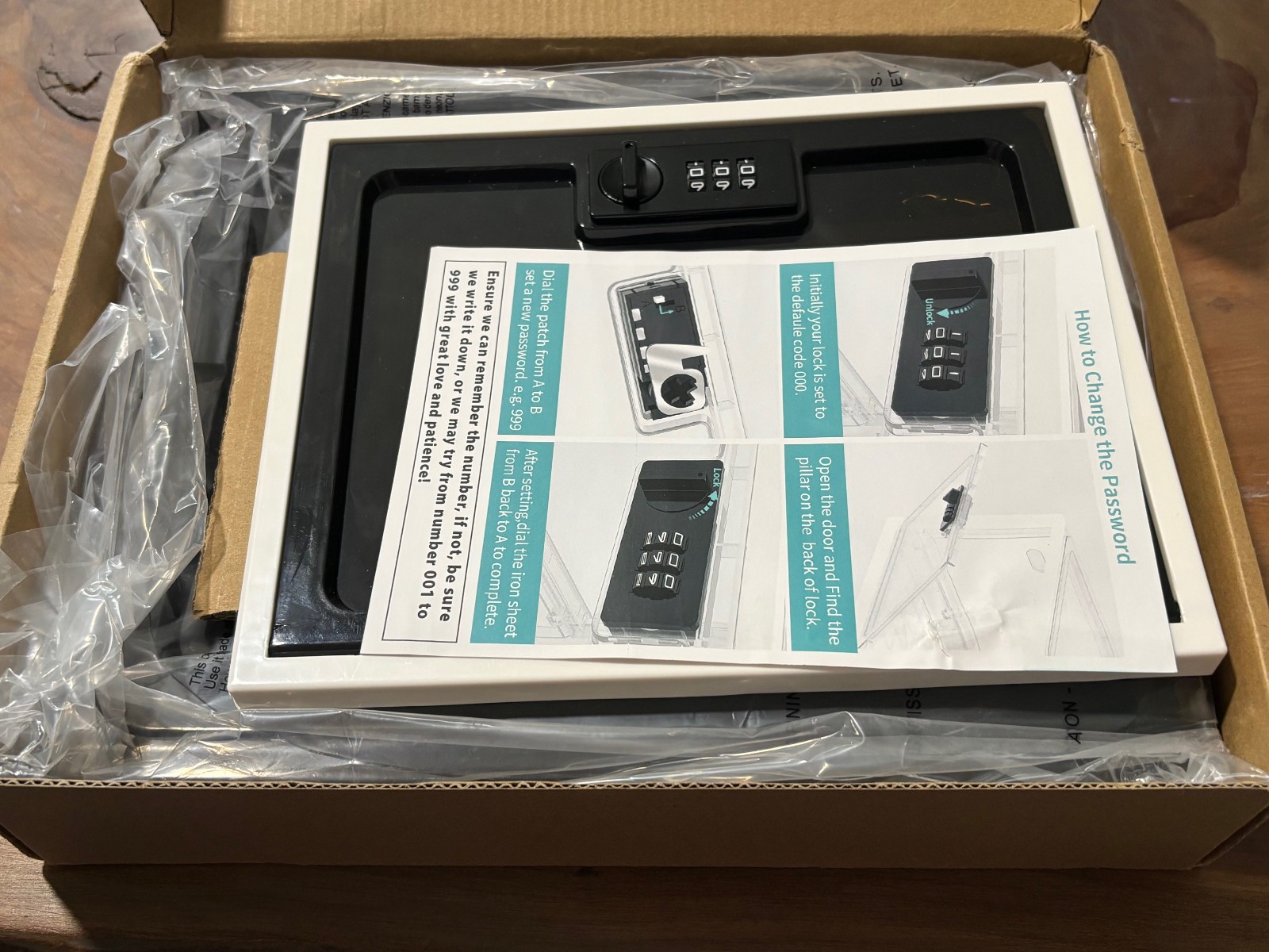 Lockabox One Combination Lock Box Crystal Black 10 Liters Food Medicines