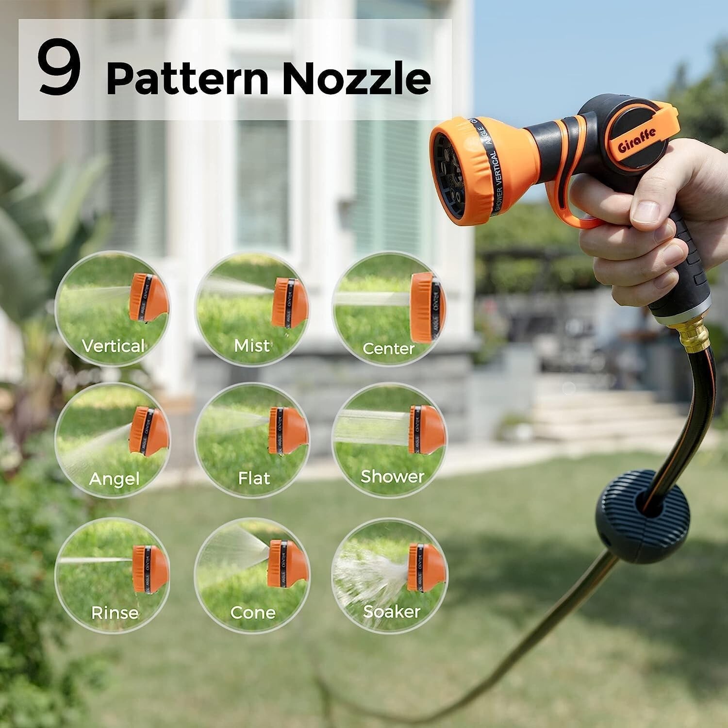 Giraffe Tools Retractable Garden Hose Reel Wall Mounted 1/2-IN 78-FT Water Hose