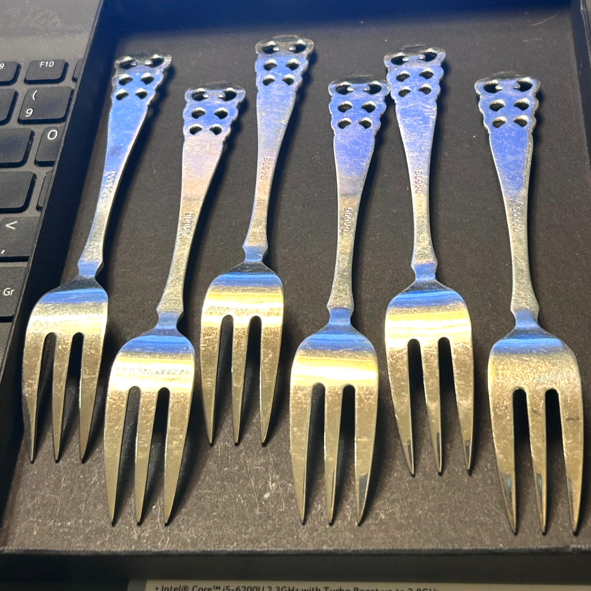 David Andersen Norrona Demitasse 6" fork set (6) D-A 60G Elegance Silver Plate