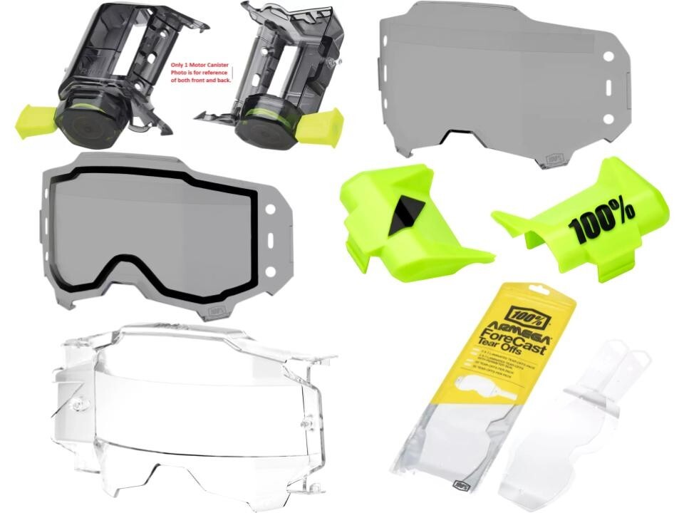 100% Armega Goggle Forecast Roll-Off Accessories Engine Lens Canister Tear Offs