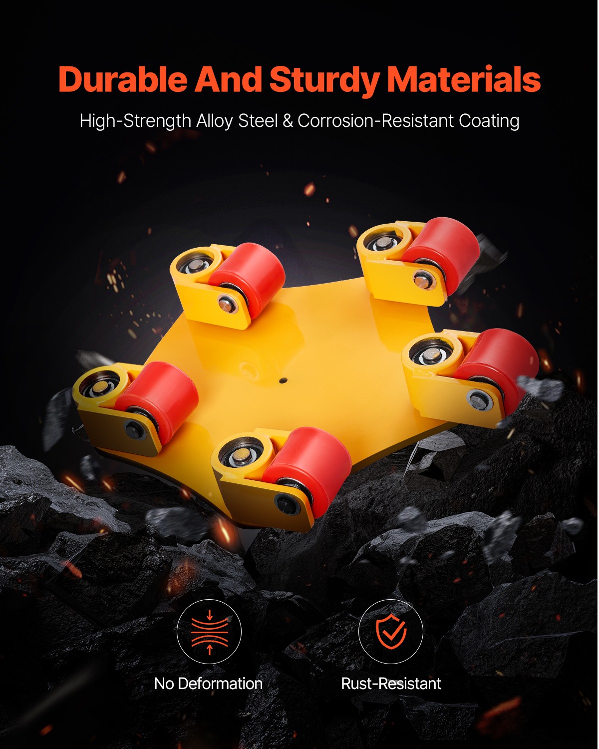 VEVOR Machine Skate 8800 lbs Machinery Moving Skate with Handle 360° Rotation