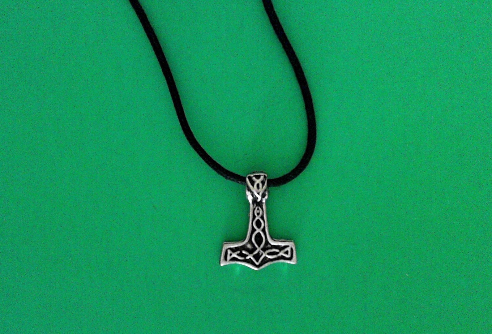 Thor's Hammer Pewter Pendant Necklace! Made in USA Mjolnir Viking Norse
