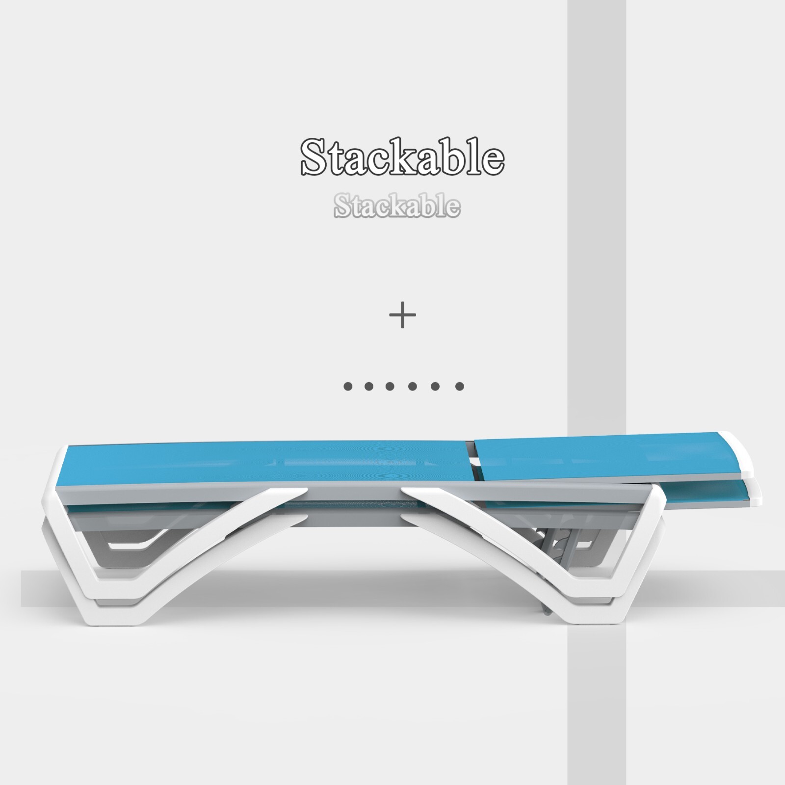 Domi Outdoor Chaise Lounge Aluminum Adjustable Lounge Chair，1 Lake Blue Chair