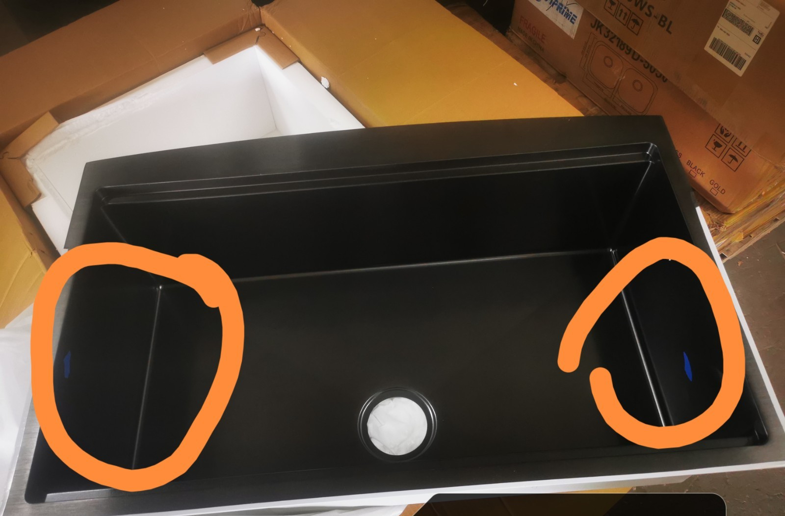 33'' Black Farmhouse Apron Front Kitchen Sink Single Bowl Workstation Farm Sink