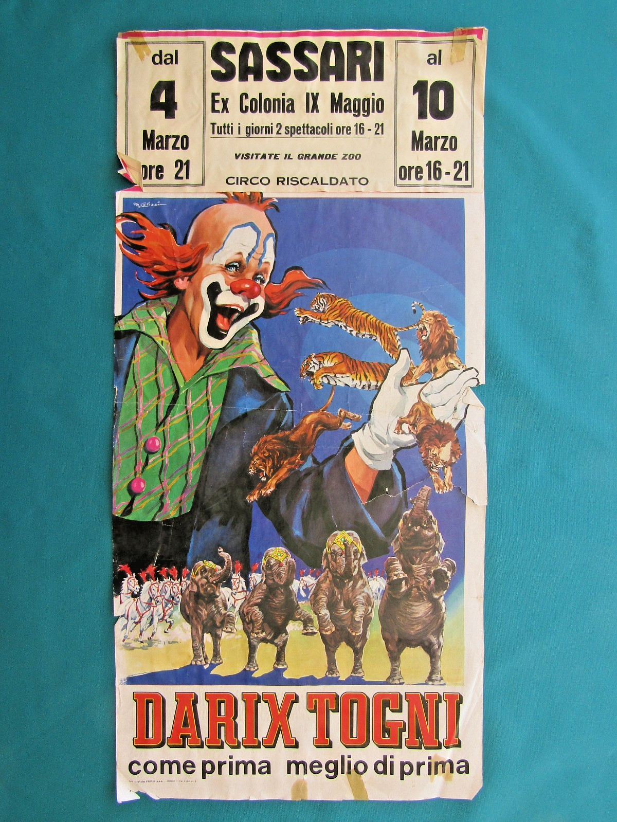 Italian Circus Advertising Poster scarce original