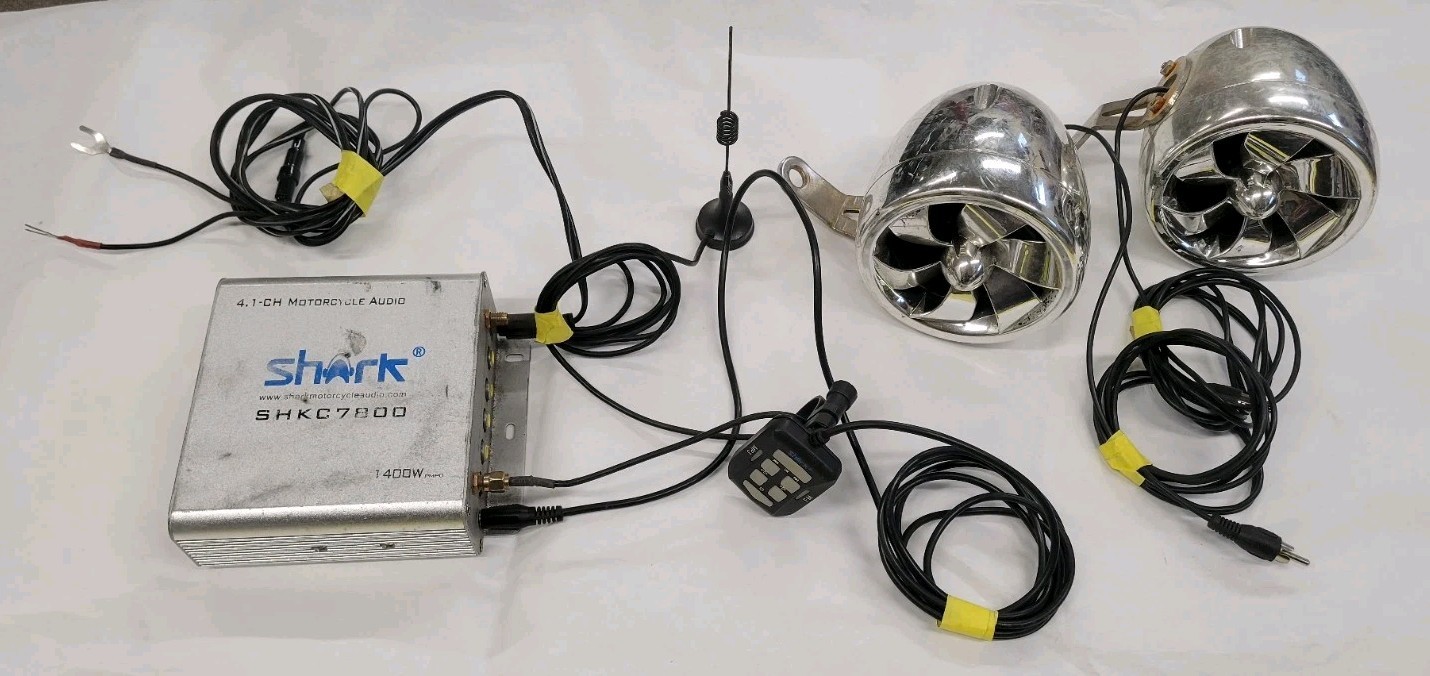 Shark Motorcycle Speaker Audio System SHKC7800 Bluetooth Usb MP3