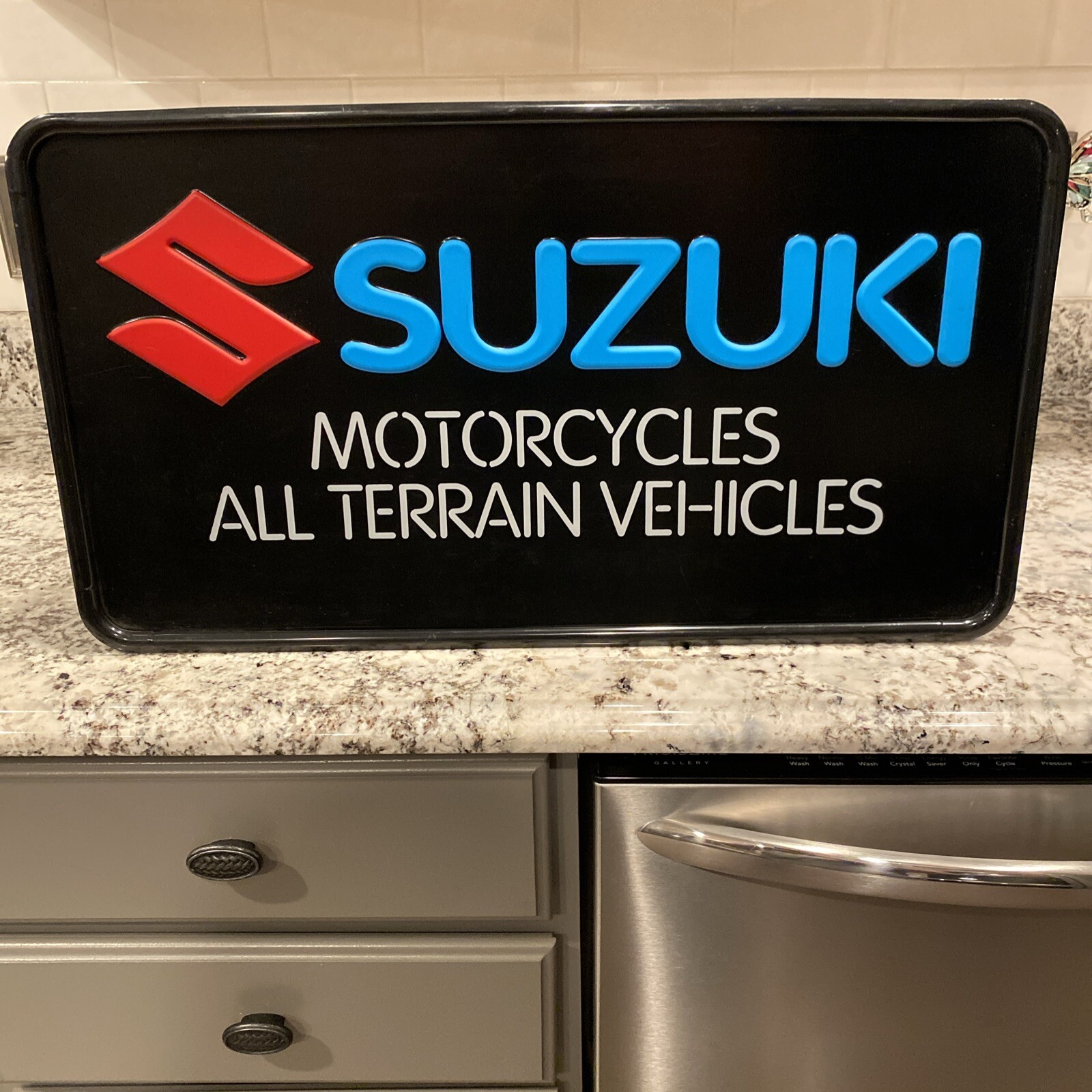 1980s Vintage Suzuki RM Dealer Lighted Sign Motorcycle ATV Quadzilla 4 Wheeler😳