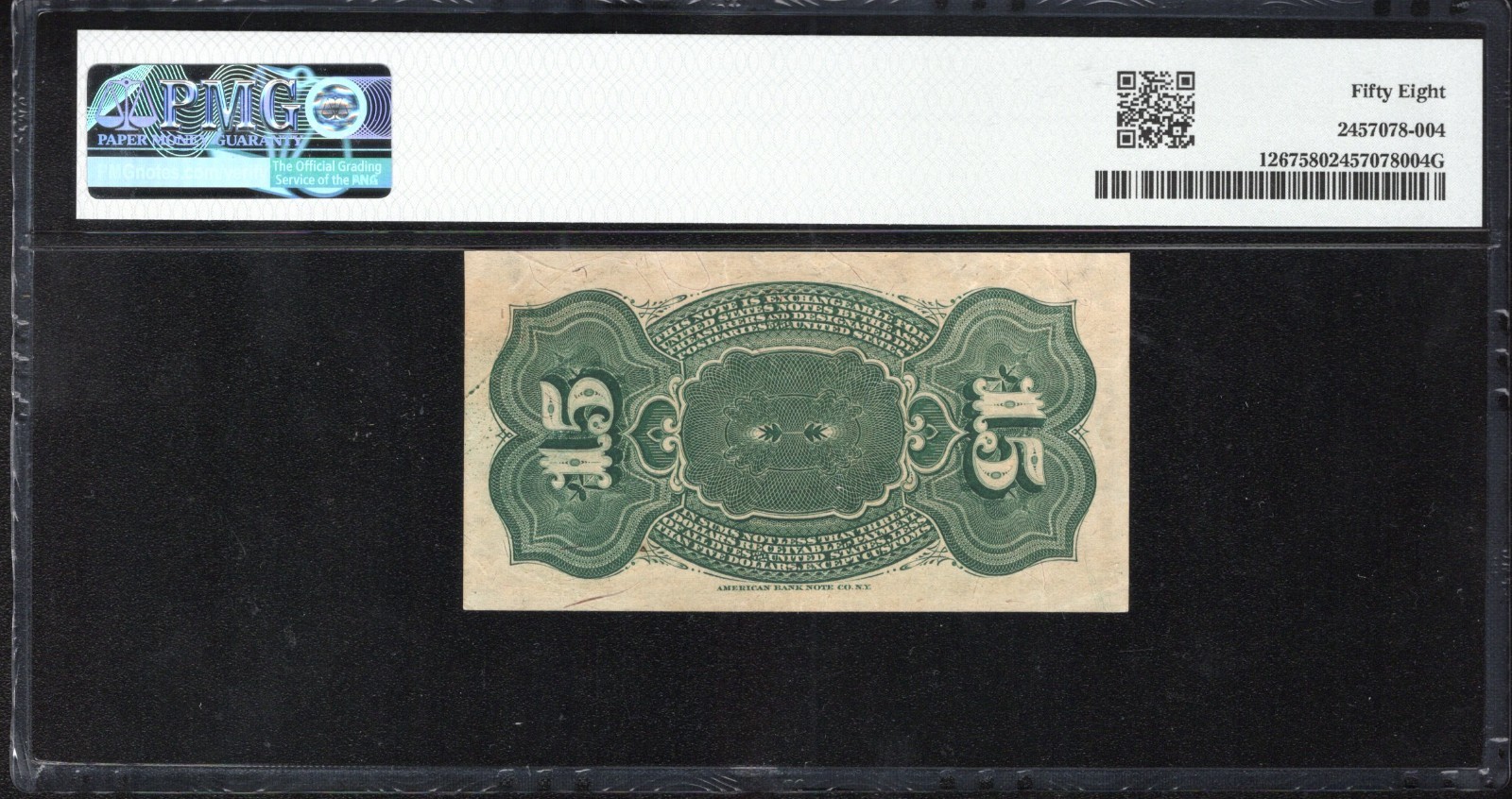4th Fourth Issue 15c Fractional Currency PMG 58 Fr 1267 Fifteen Cents 078-004