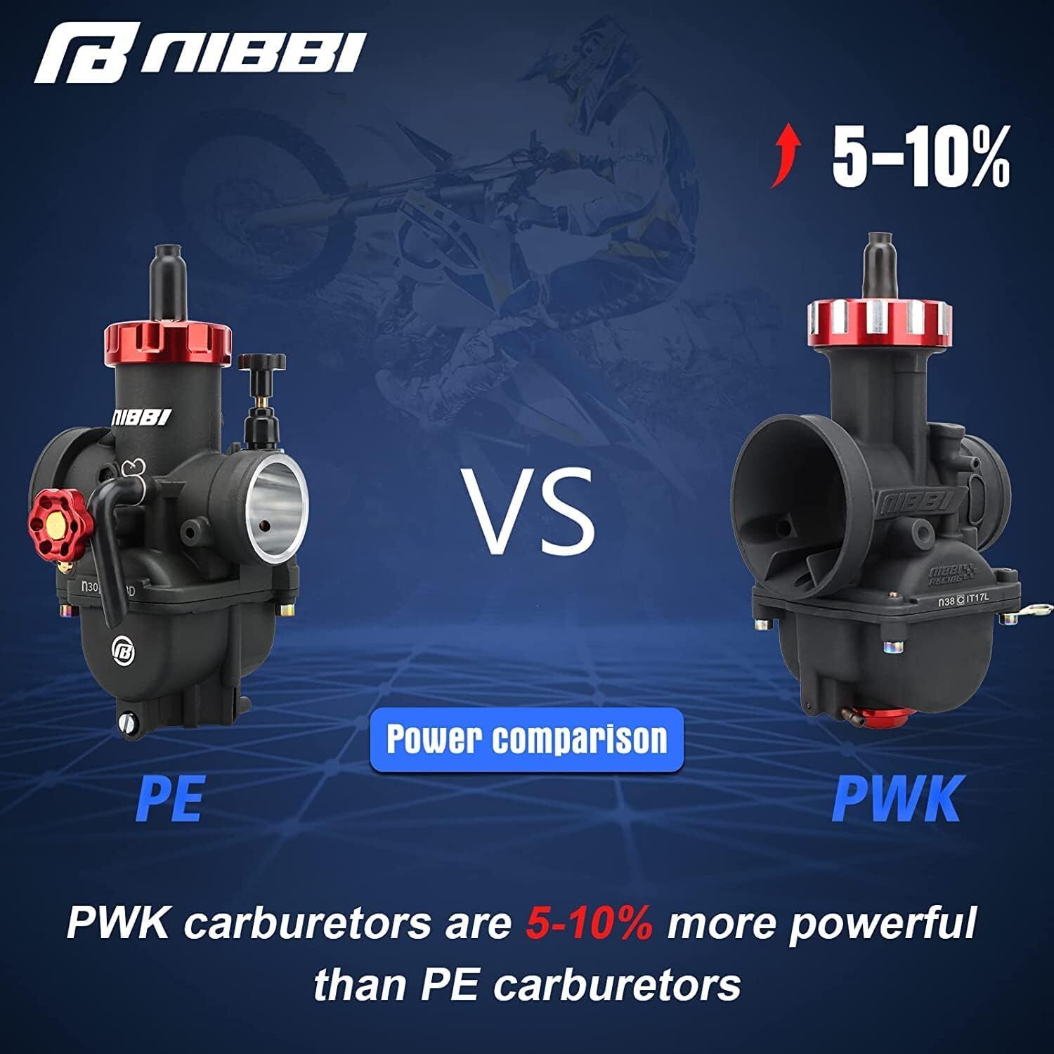 NIBBI PWK38 Racing Carburetor For KX125 KX250 KDX200 KDX220R CR250R RM125 RM250