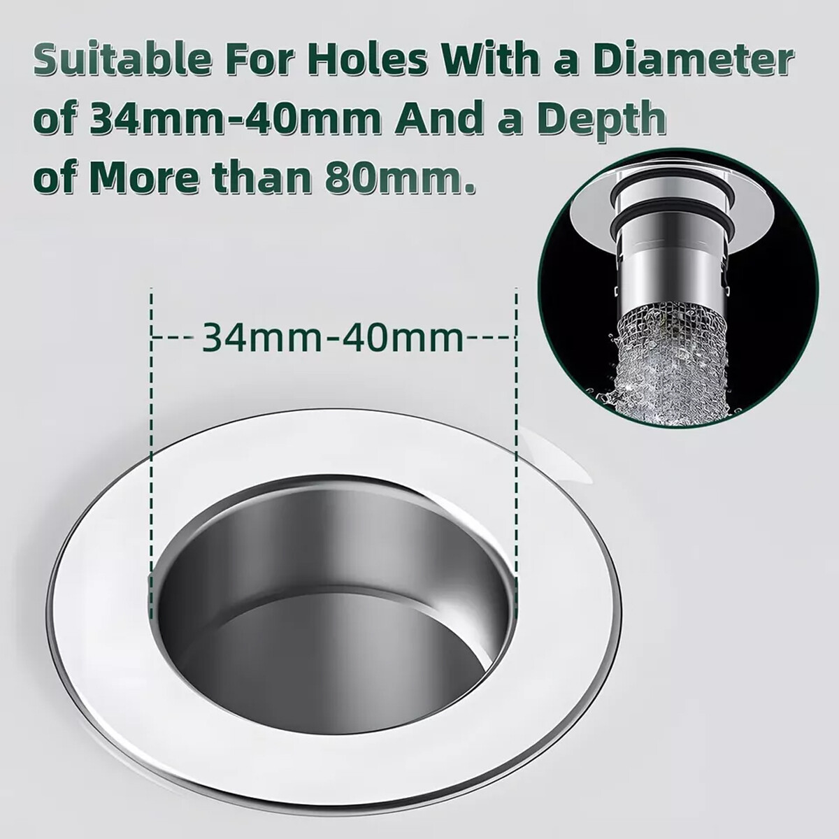 2 Pcs Bathroom Sink Stopper Hair Catcher Bathroom Pop Up Sink Drain Filter