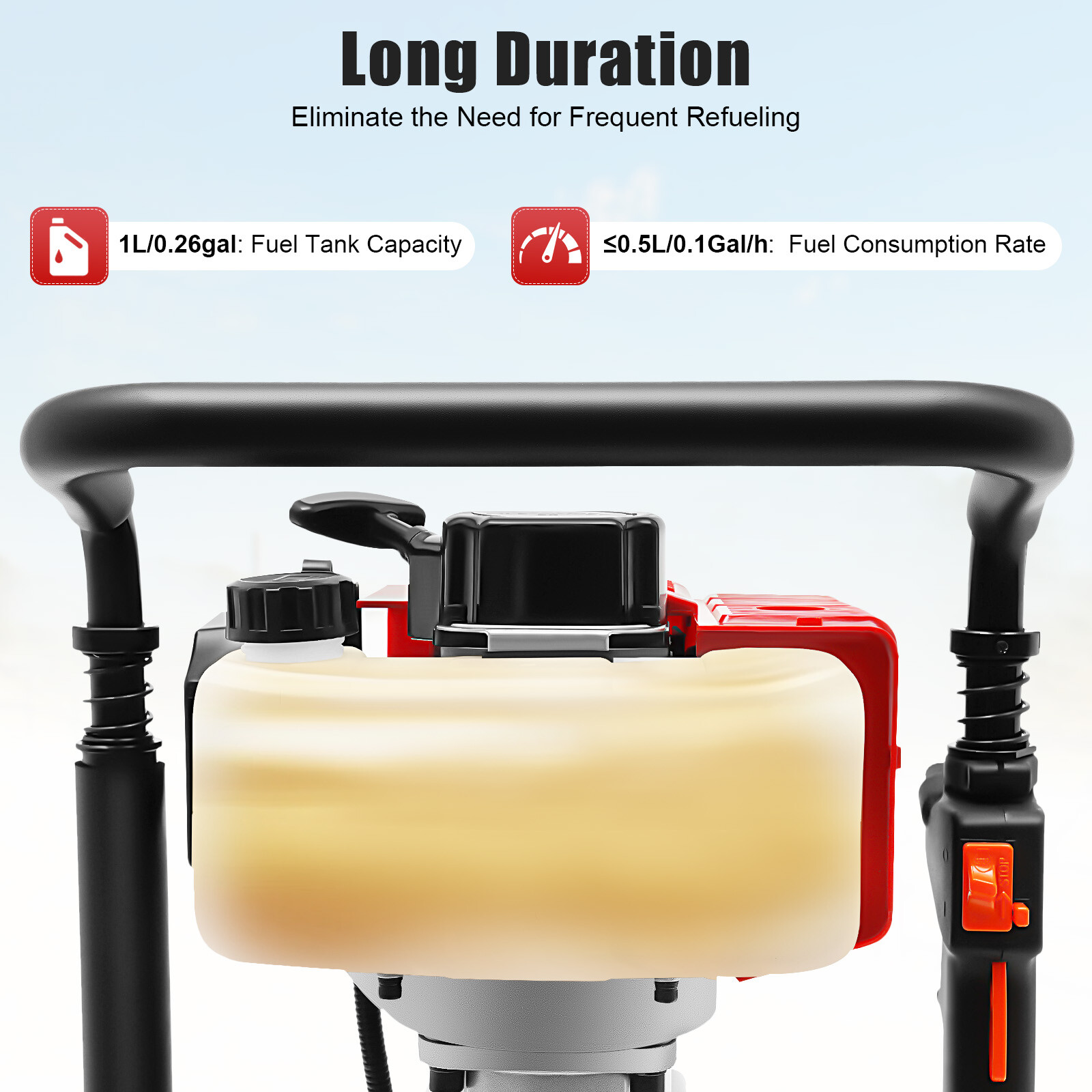 52CC Gas Powered T Post Driver Engine Gasoline 2-stroke Fence Piling Pounder