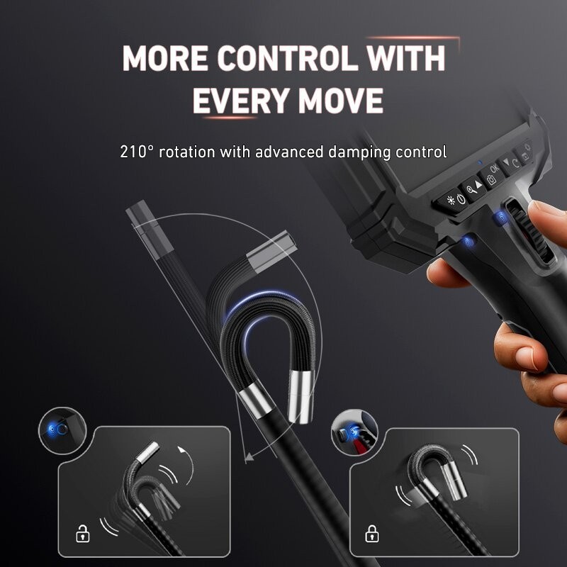 Ralcam Two-Way Borescope 5.5mm Industrial Endoscope Camera with Light 5ftFlexibl