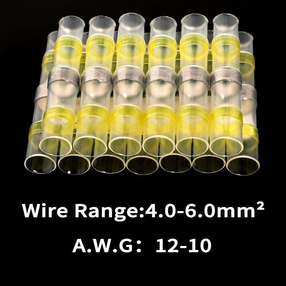 50/1000 Solder Seal Sleeve Heat Shrink Butt Wire Connectors Terminals Waterproof