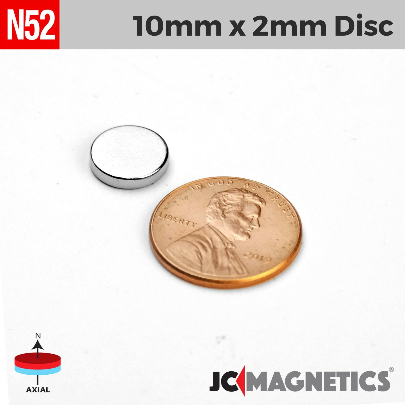 10mm x 2mm N52 Super Strong Round Disc Rare Earth Neodymium Magnets 10x2mm