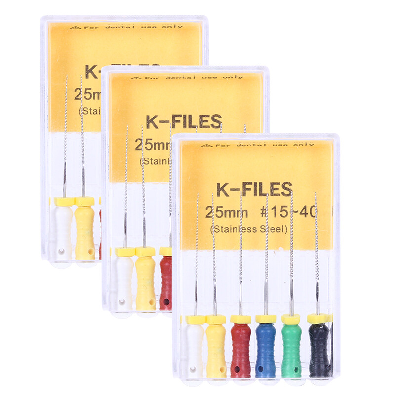 AZDENT Limas de endodoncia manual dental K-Files acero inoxidable 21/25mm