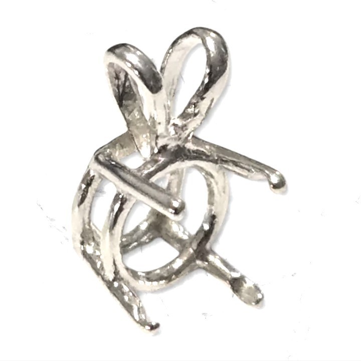 4mm- 19 mm Round Faceted Setting Pendant 925 Sterling Silver, Pre-Notched