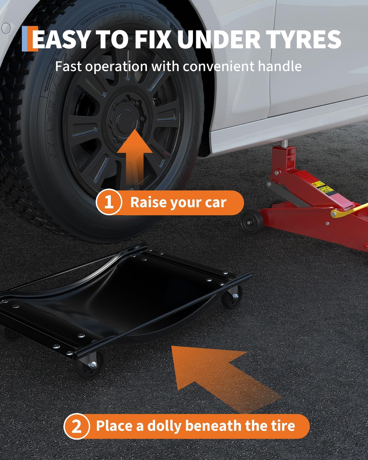 Car Dolly Set of 4 Heavy Duty 10,000 LBS Wheel Vehicle Dollies for Moving Car