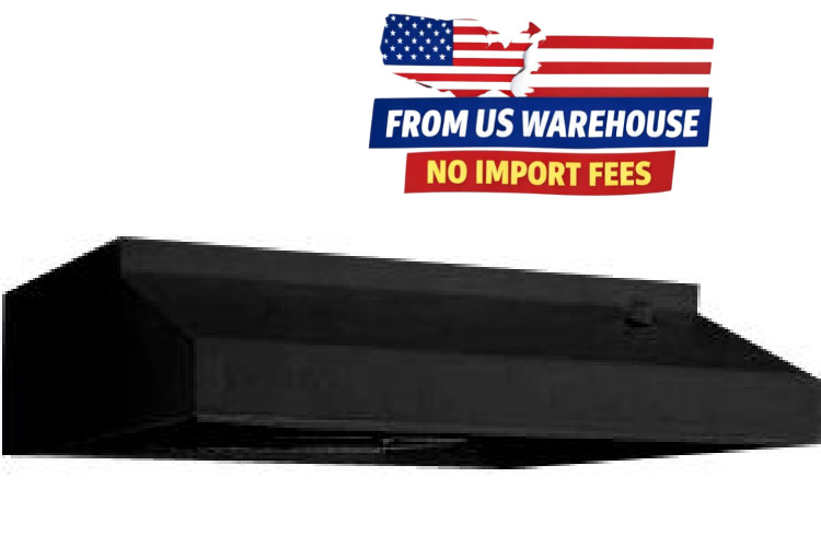 Ventline 20" Black Vented Range Hood - 120V Kitchen Fan for RV & Mobile Home