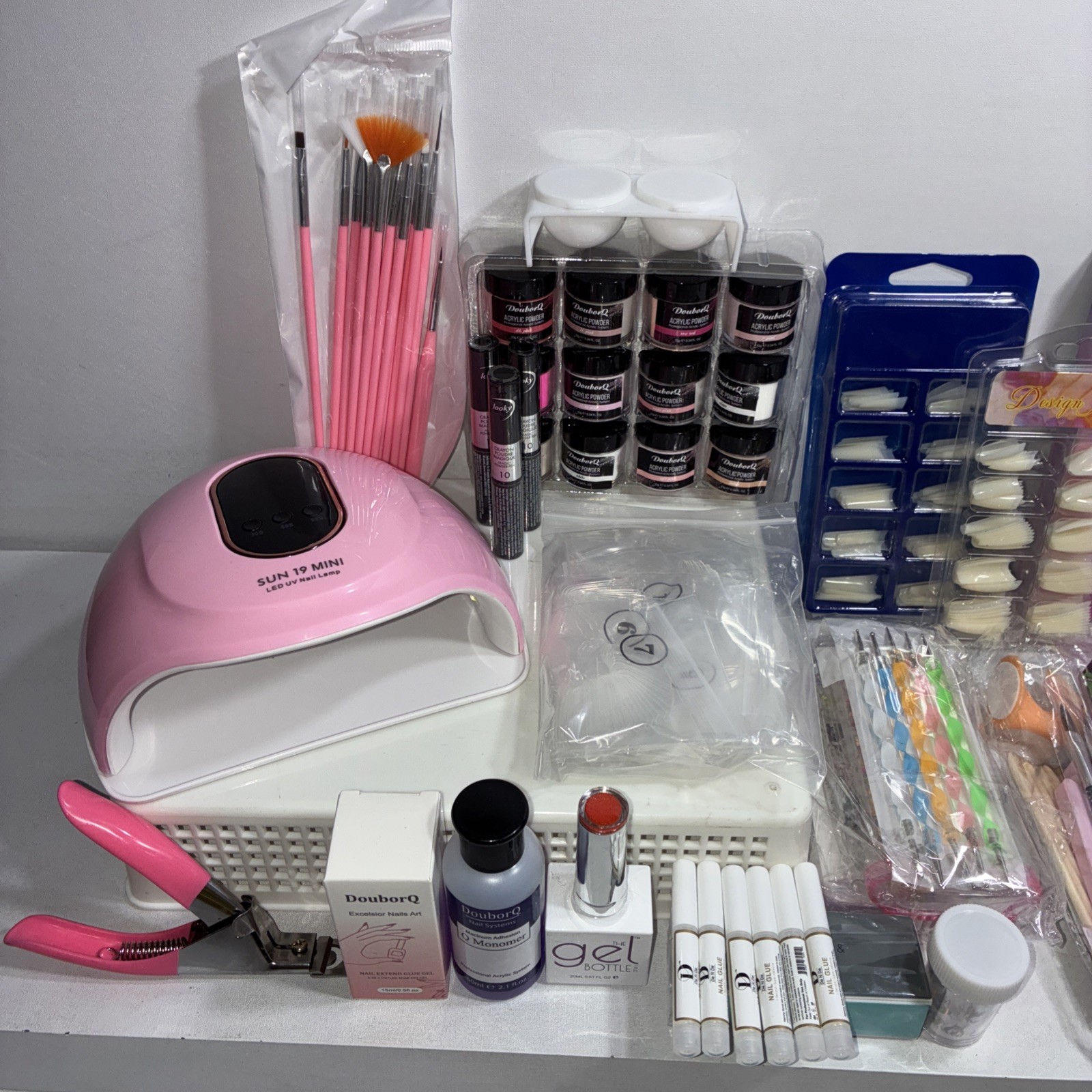 Bundle Of Acrylic Nails, Powders, Glue & More