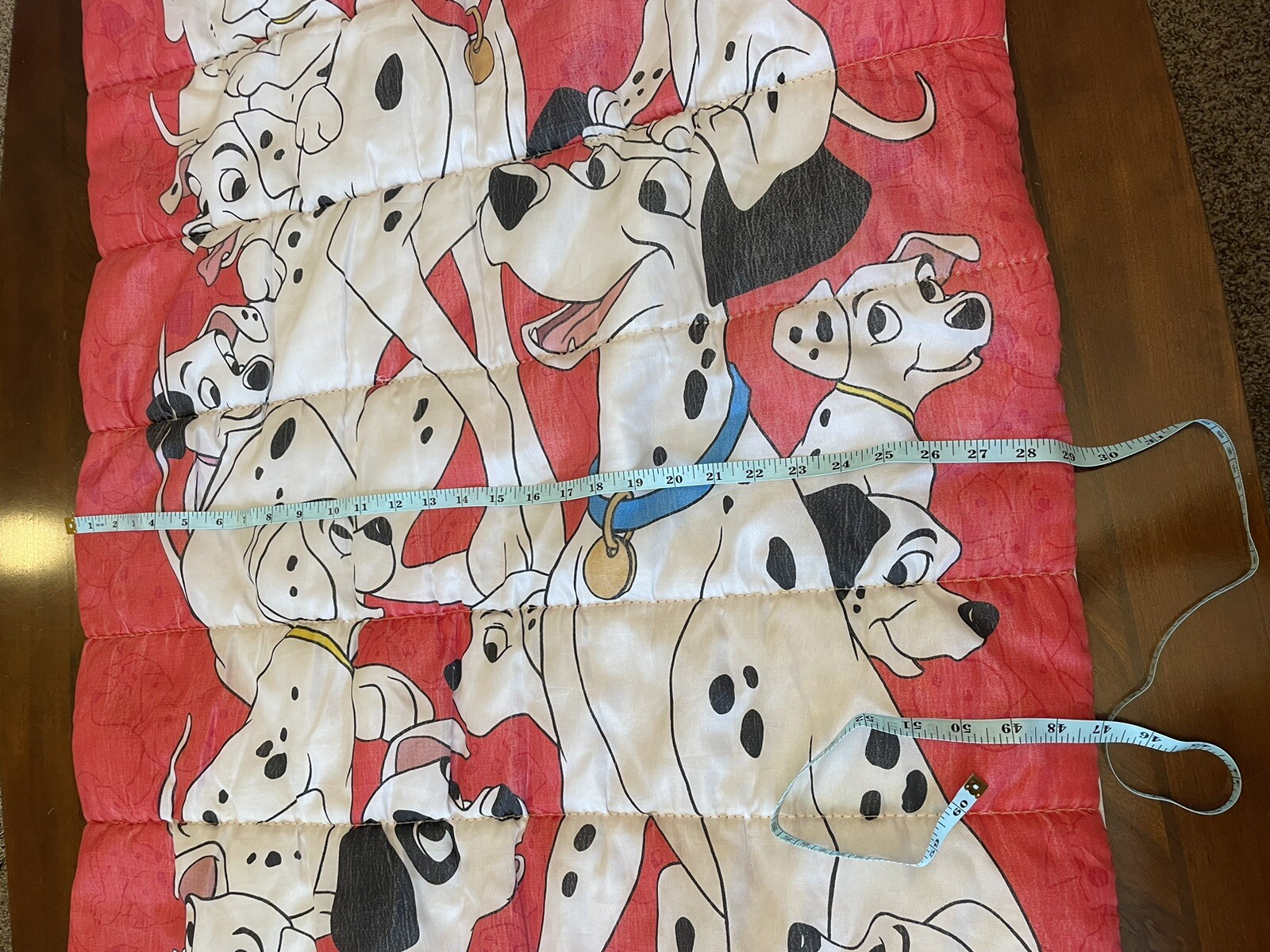 Vintage 90's Disney 101 Dalmatians Red Double Sided Youth Sleeping Bag Read