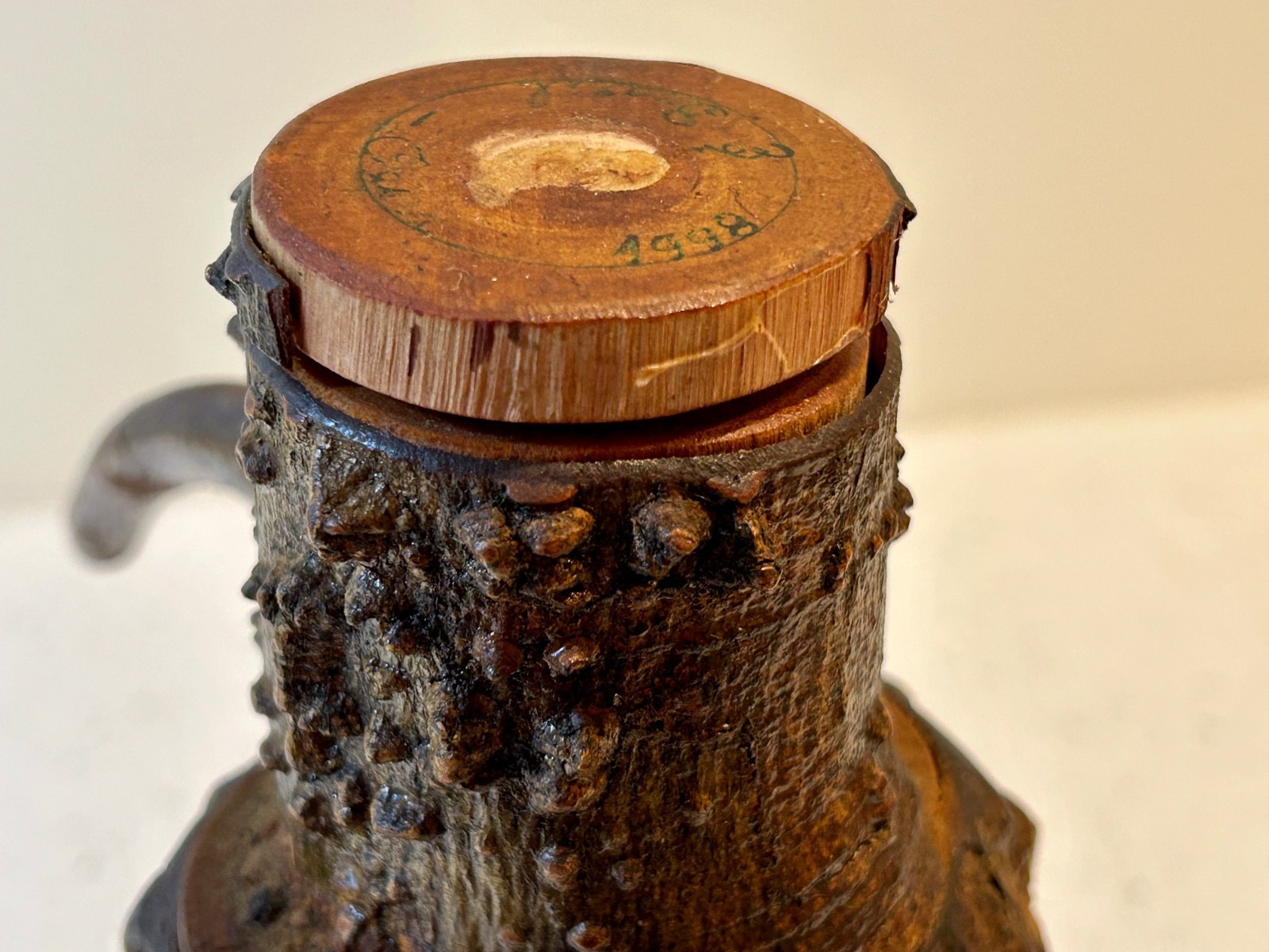 Burl Wood Bottle with Branch Handle from Parque Georgia Brazil - RARE Unusual!