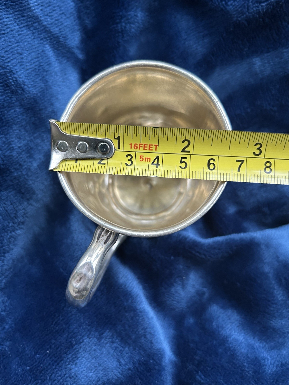 Antique STERLING Silver Baby Cup Heavy Engr. C.A.F.,Jr. May 15, 1910 89.4 Grams