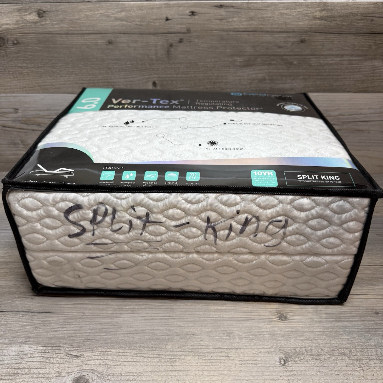 Bedgear Ver-Tex 6.0 Split King Performance Mattress Protector Cool Touch