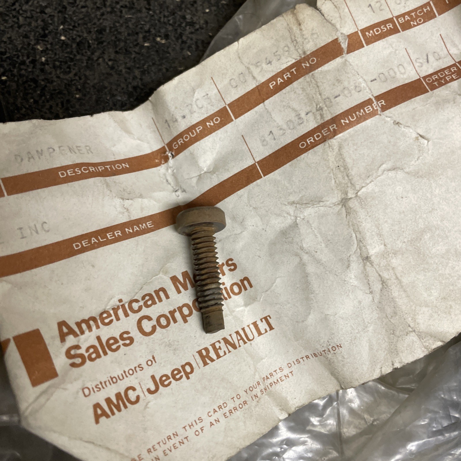 NOS Jeep CJ Side Mount Spare Tire Bumper Dampener w/OEM Screw - CJ5 CJ7 Renegade