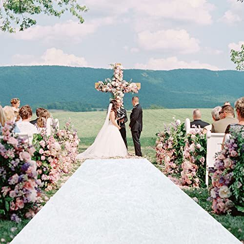 White Aisle Runner Aisle Runner for Wedding Velvet Aisle Carpet 2FTx15FT Wedd...