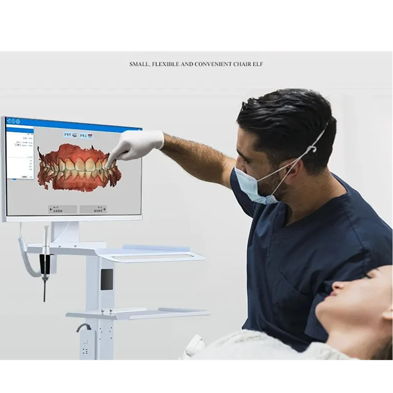 Medical Dental Lab Trolley Cart Intraoral Scanner Mobile Cart Clinic Laptop Rack