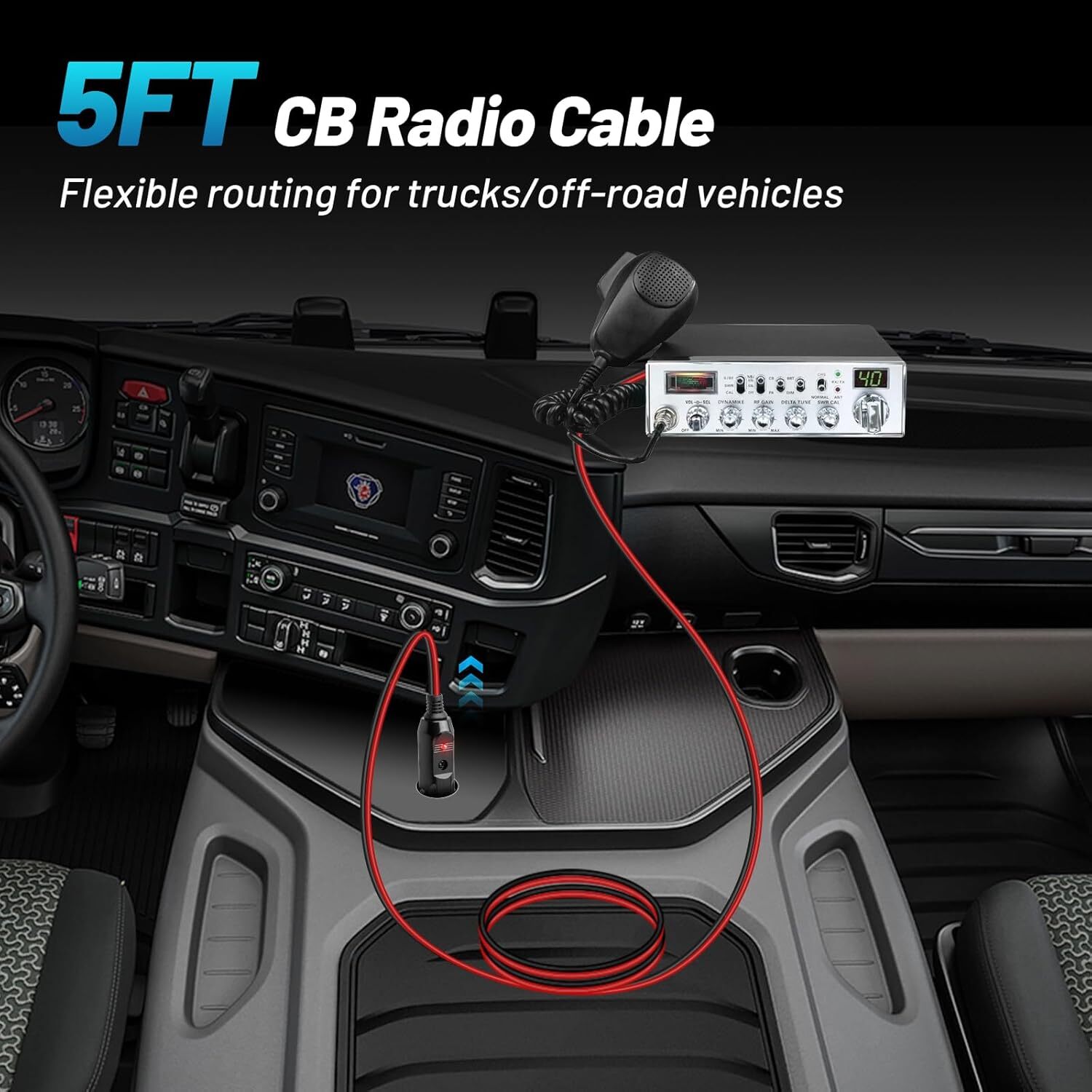 2x Radio Power Cord Cable with 12V Cigarette Lighter Plug For Midland Galaxy