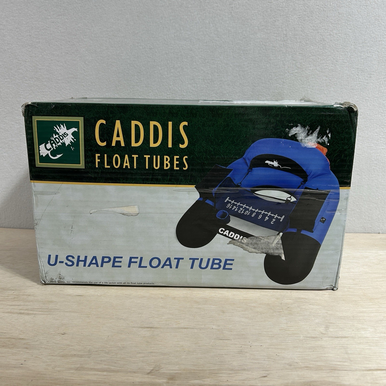 CADDIS ORIGINAL U SHAPE FLOAT TUBE BLUE 16 INCH. SEALED BOX FISHING