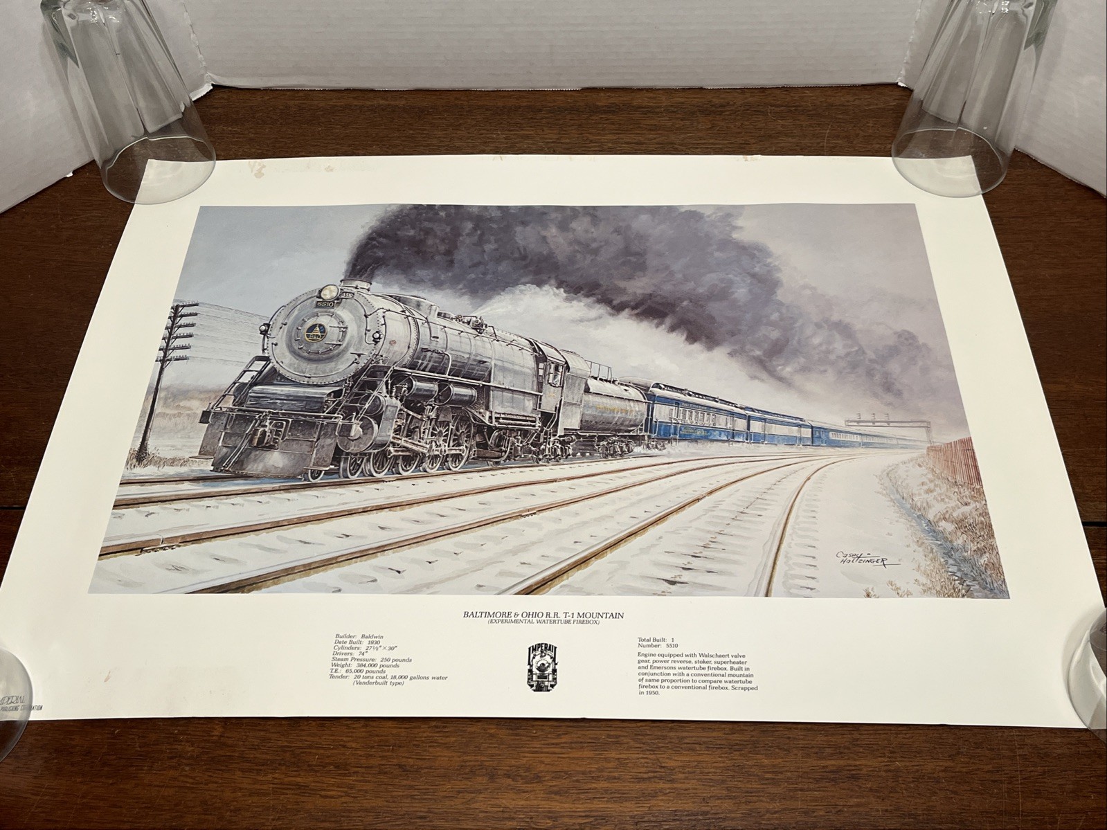 B&O Baltimore & Ohio Railroad R.R. T-1 Mountain Poster Print 25" x 18"