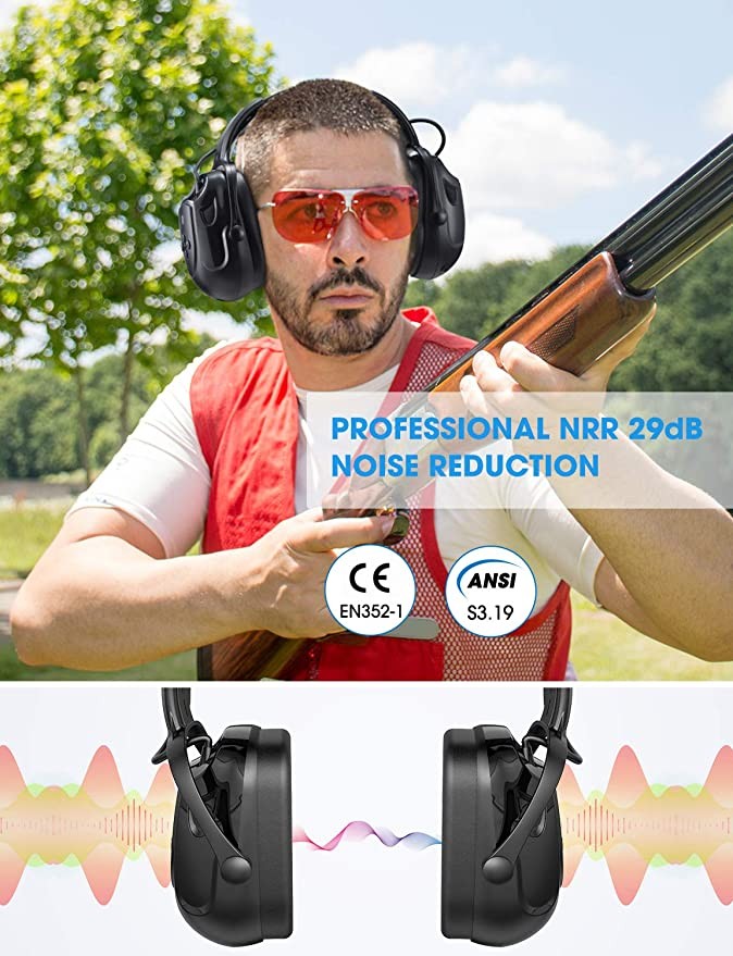 MPOW Ear Defender Noise Cancelling Safety Ear Muffs Protect Bluetooth Headphones