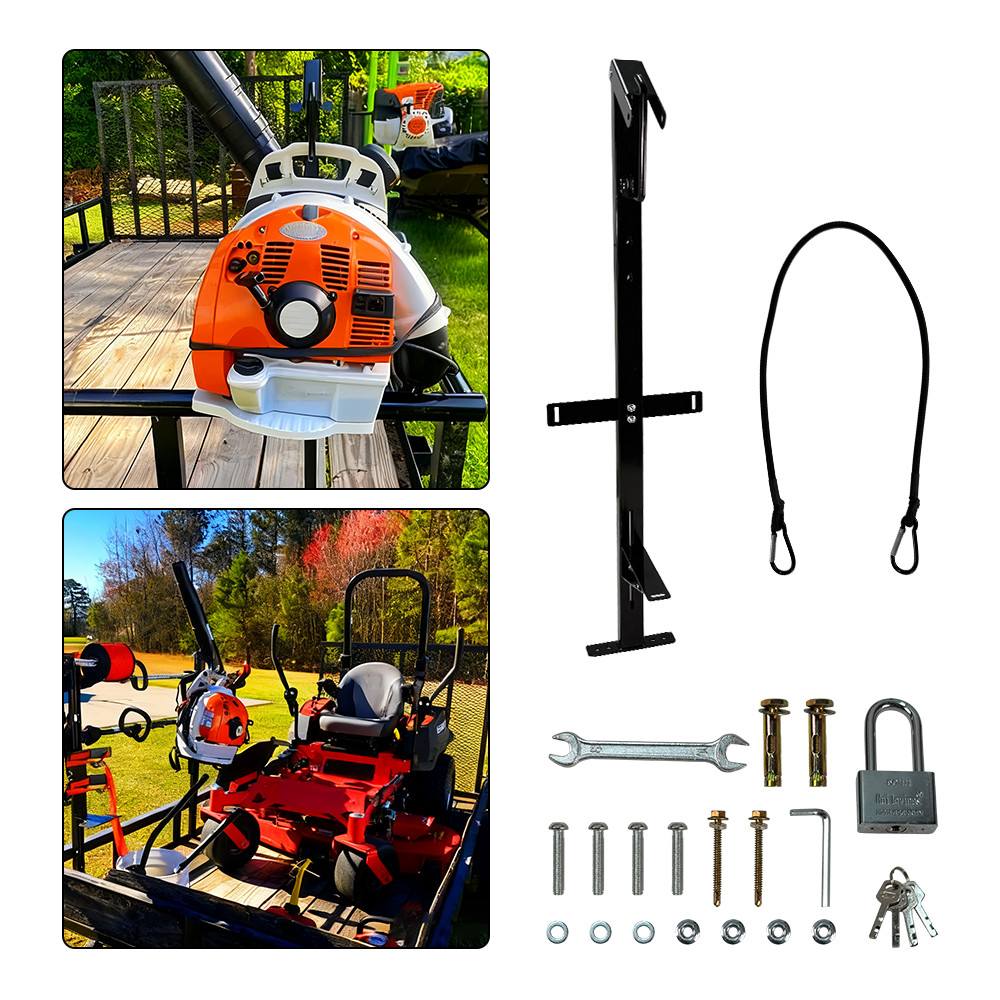 New Universal Open Landscape Trailer Blower Rack Holder With Lockable Feature
