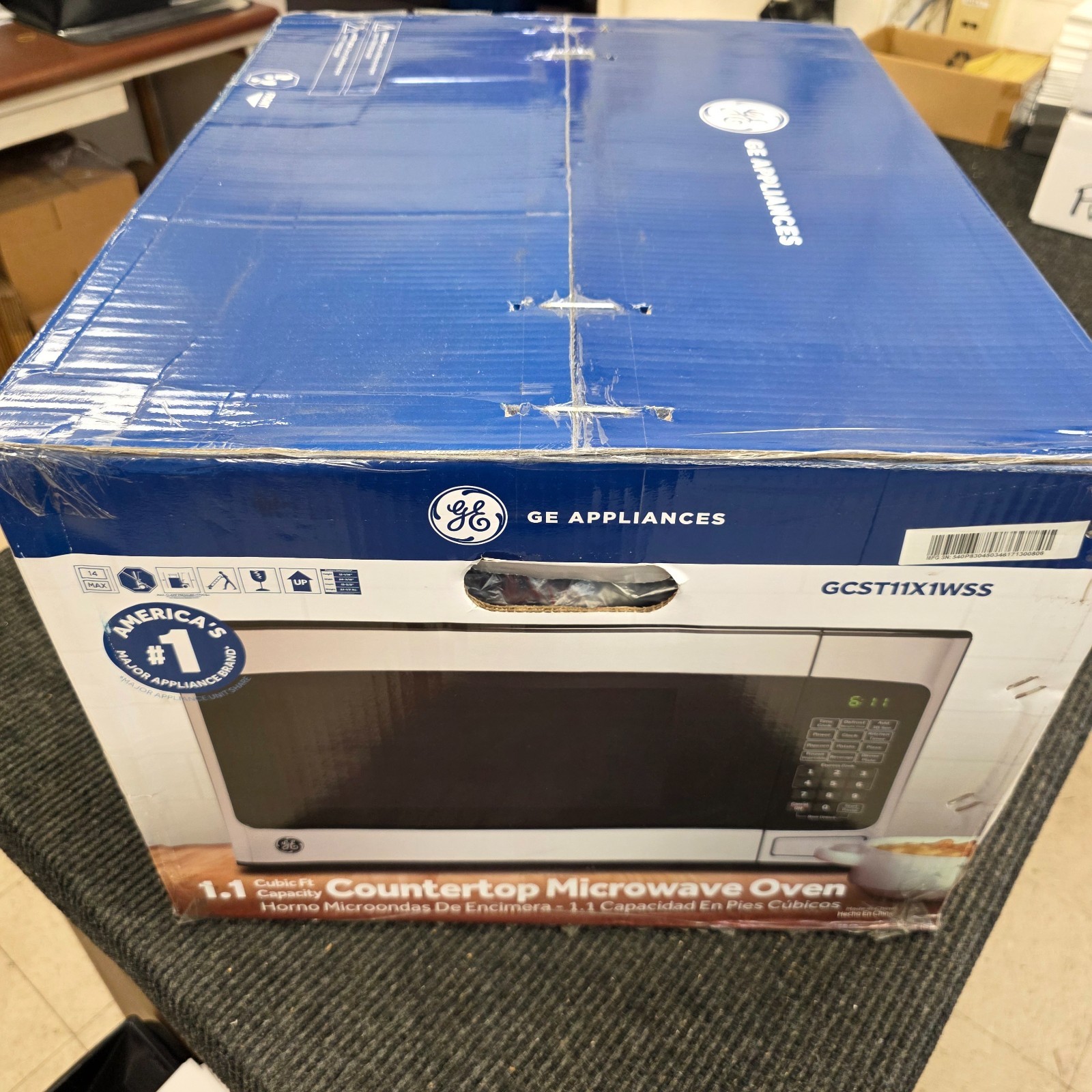 GE 1.1 Cu. Ft. Capacity Countertop Microwave Oven | GCST11X1WSS