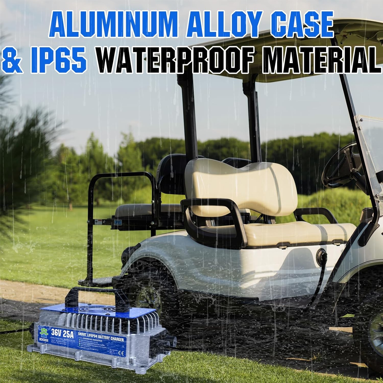 36V 50AH Lithium Golf Carts Lifepo4 Battery with 36V 25A Charger Bluetooth RVs