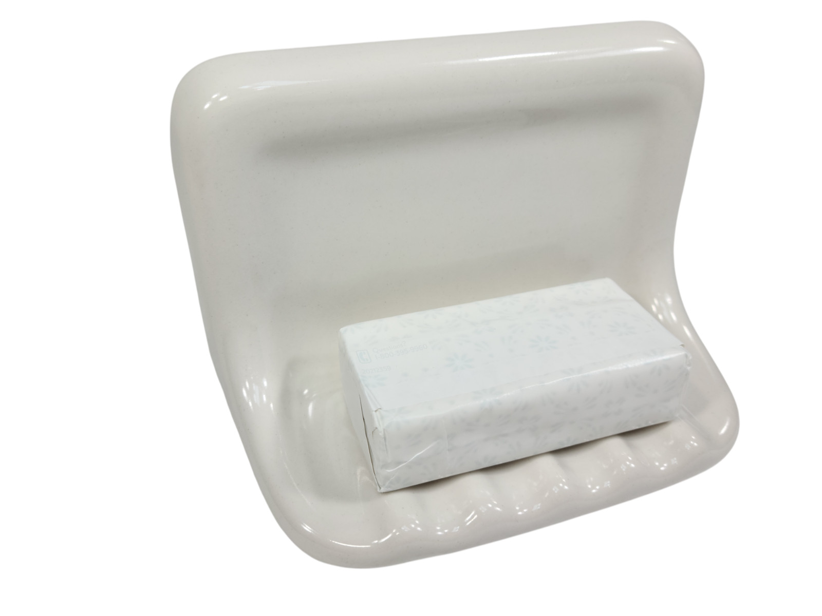 Vintage White Ceramic Soap Dish Shower Tray Holder Mid Century Modern Retro