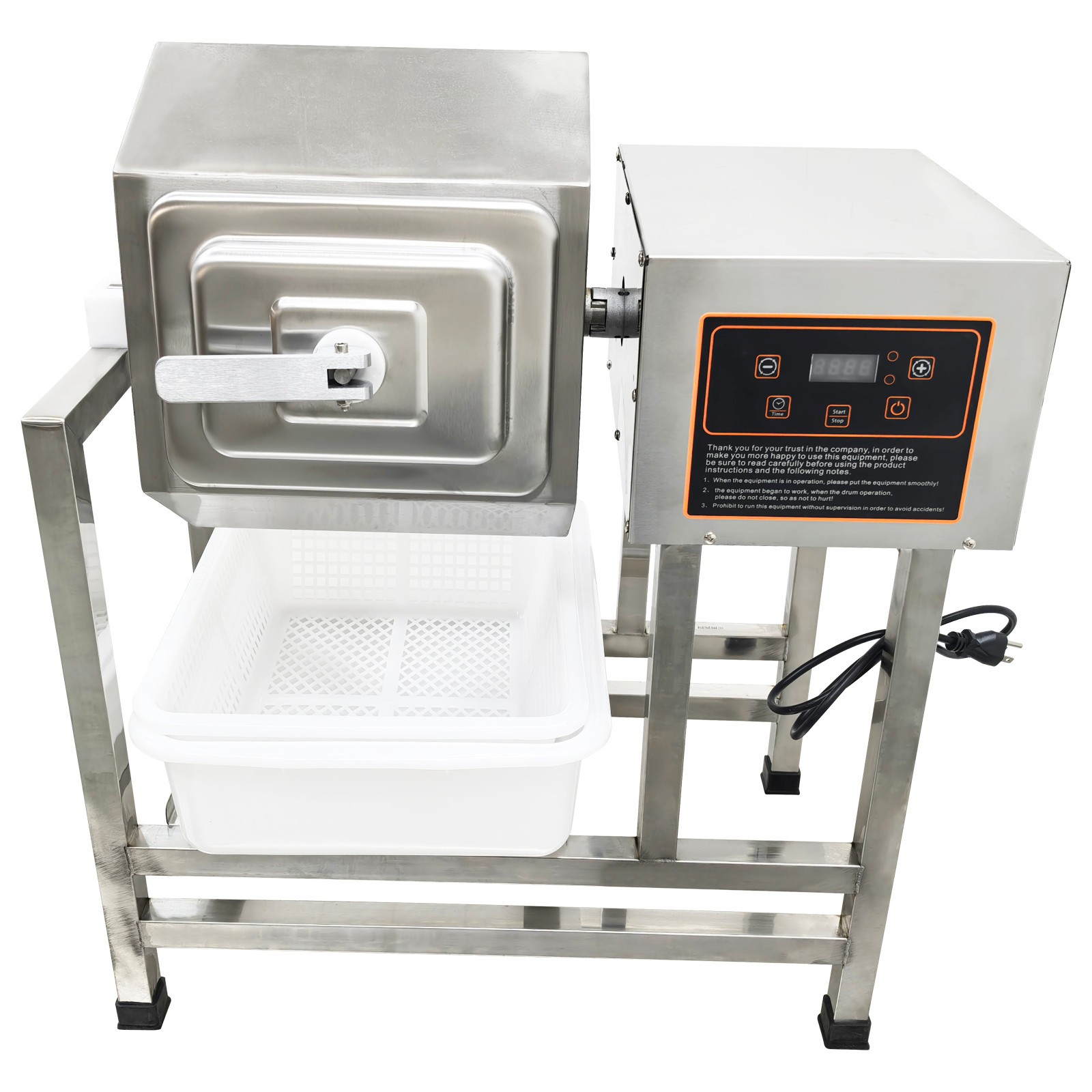 110V 38L Meat Vegetable Tumbler Marinator, Stainless Tumbling Marinator Machine