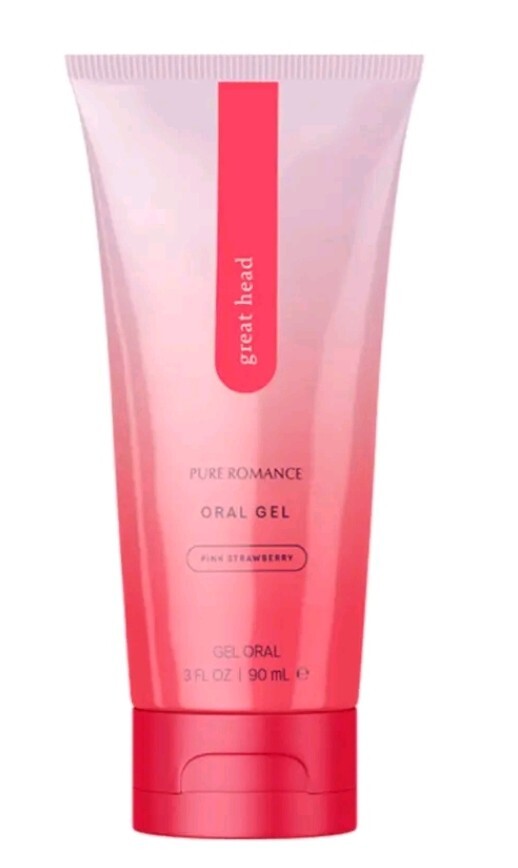 Pure Romance-GREAT HEAD- Oral Gel Pink Strawberry- Relax Throat, Curb Gag Reflex