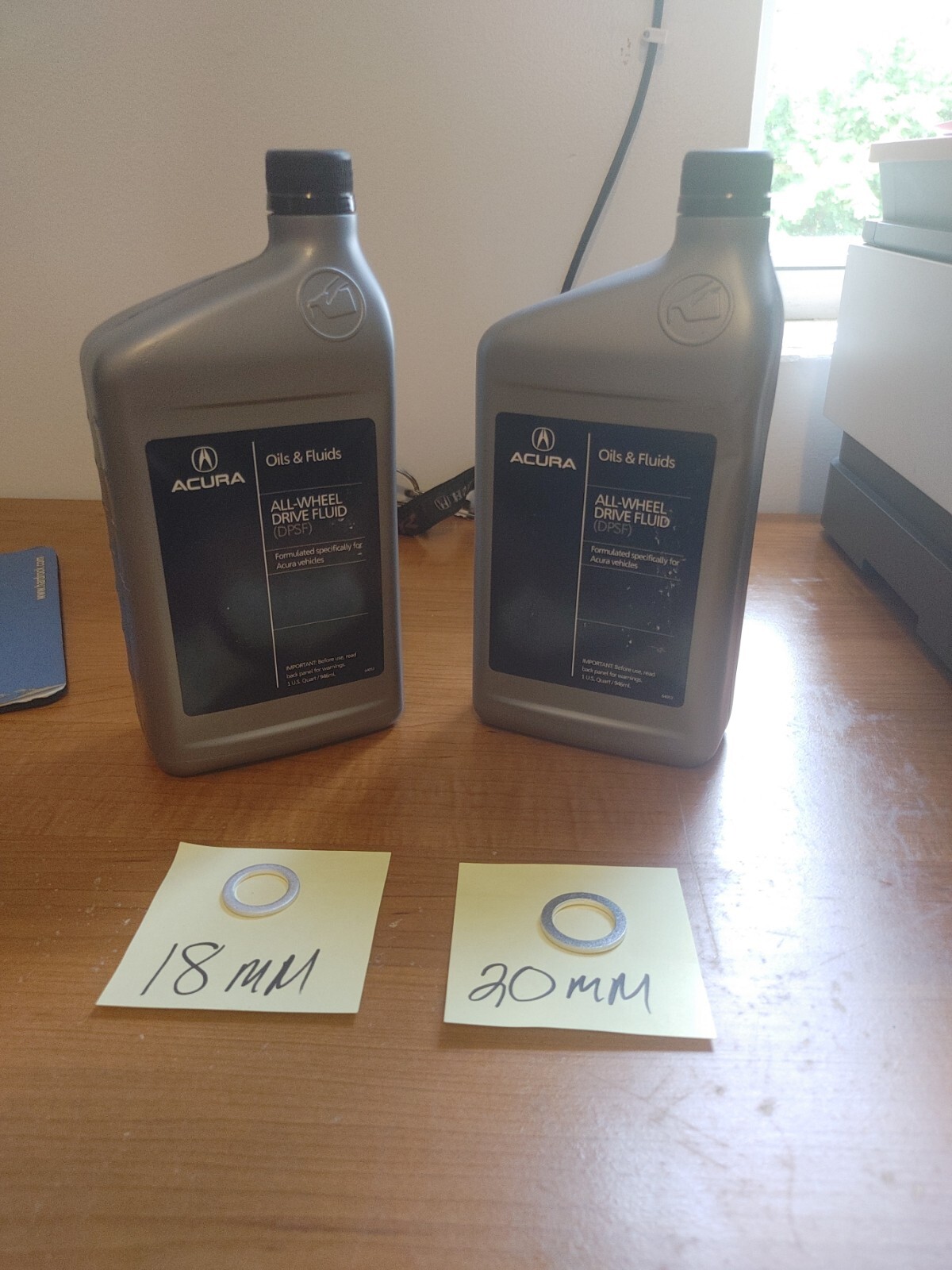 2 QUARTS GENUINE HONDA Dual Pump II Fluid W/Crush Washers 08200-9007 DPSF II