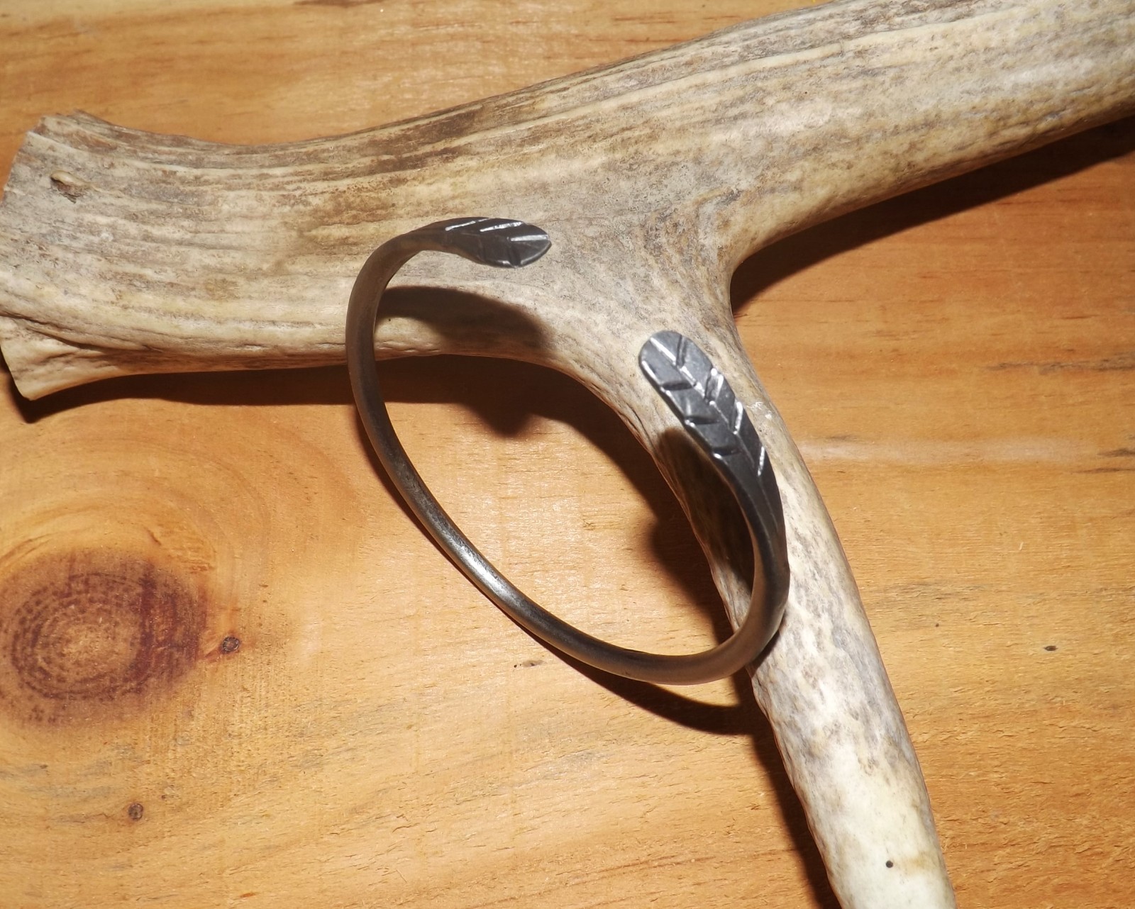 Hand Forged Iron Bangle Bracelet Large New Without Tags