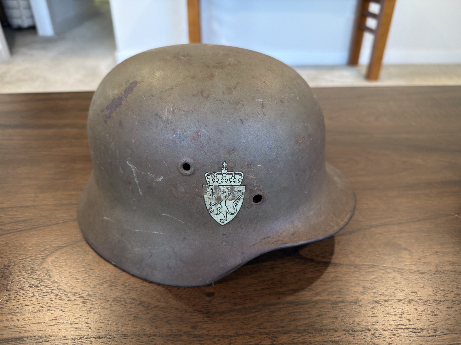 WWII WW2 German M42 Helmet Shell Norweigan Capture Decal Size 64 DN76