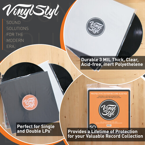 Vinyl Styl® VS-P-015 12 Inch Vinyl Record Outer Sleeve Polyethylene - 100 Count