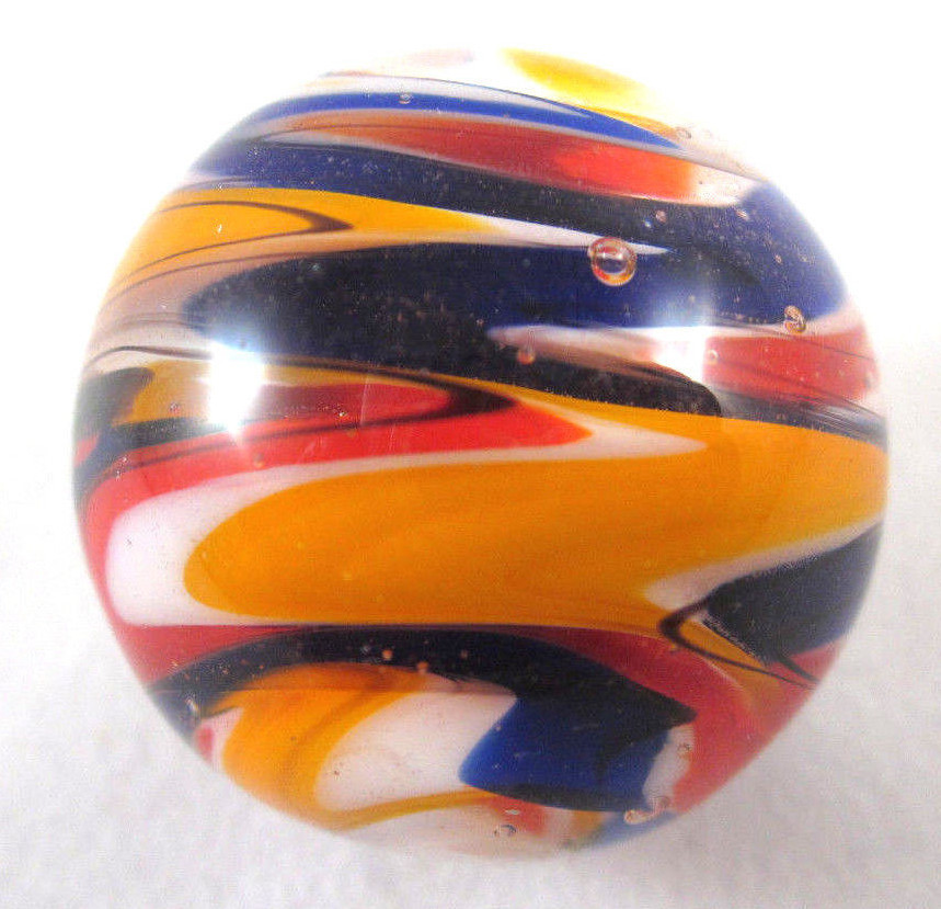 25mm WURLITZER Handmade art glass red blue design Marbles ball Large 1" SHOOTER