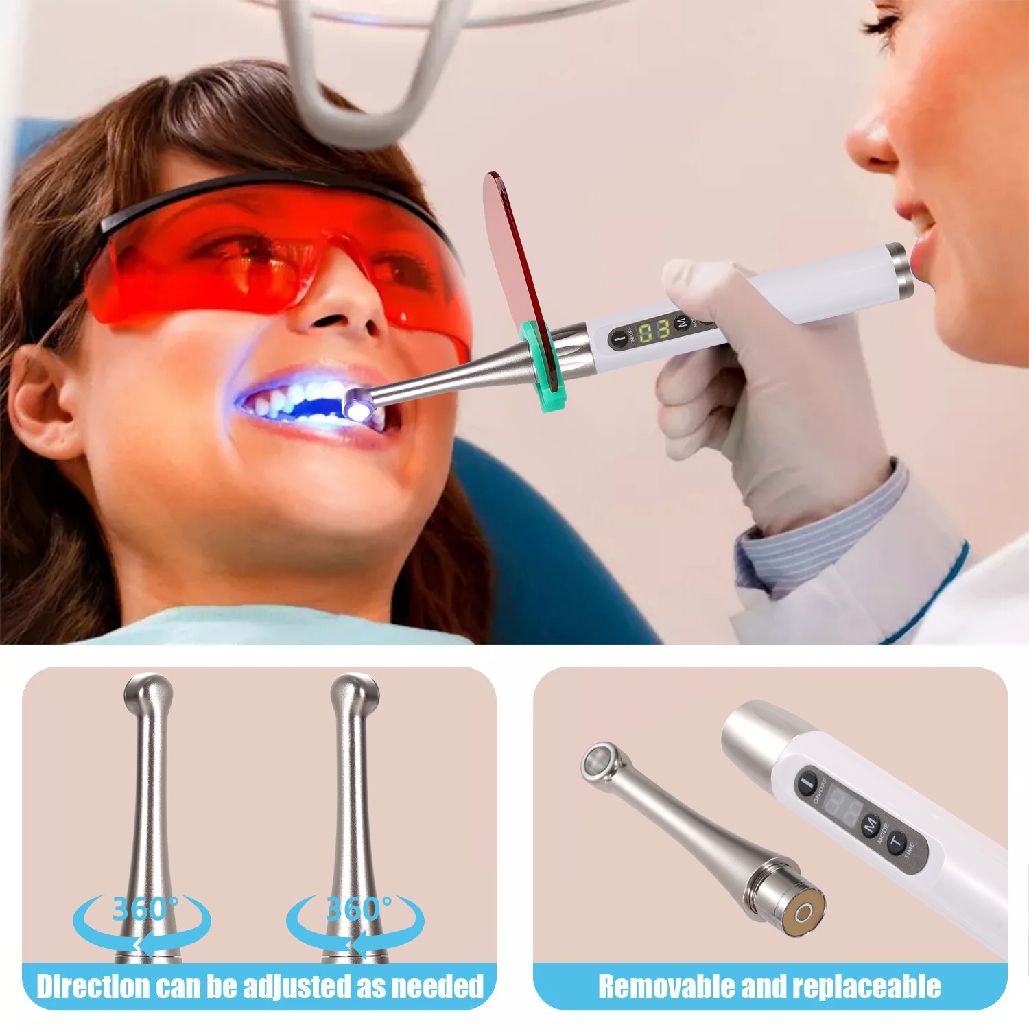 Woodpecker Style i LED Dental lampara led de fotocurado cura 2500mw/cm² CE FDA