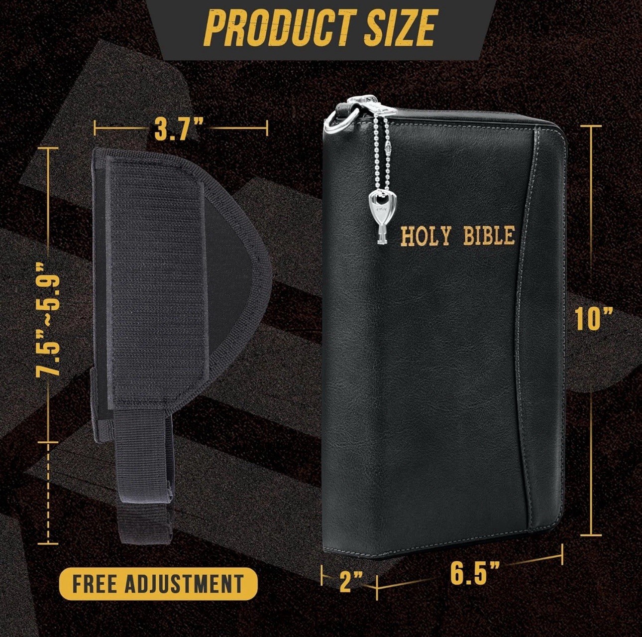 Holy Bible concealed carry gun pouch black leather pistol case