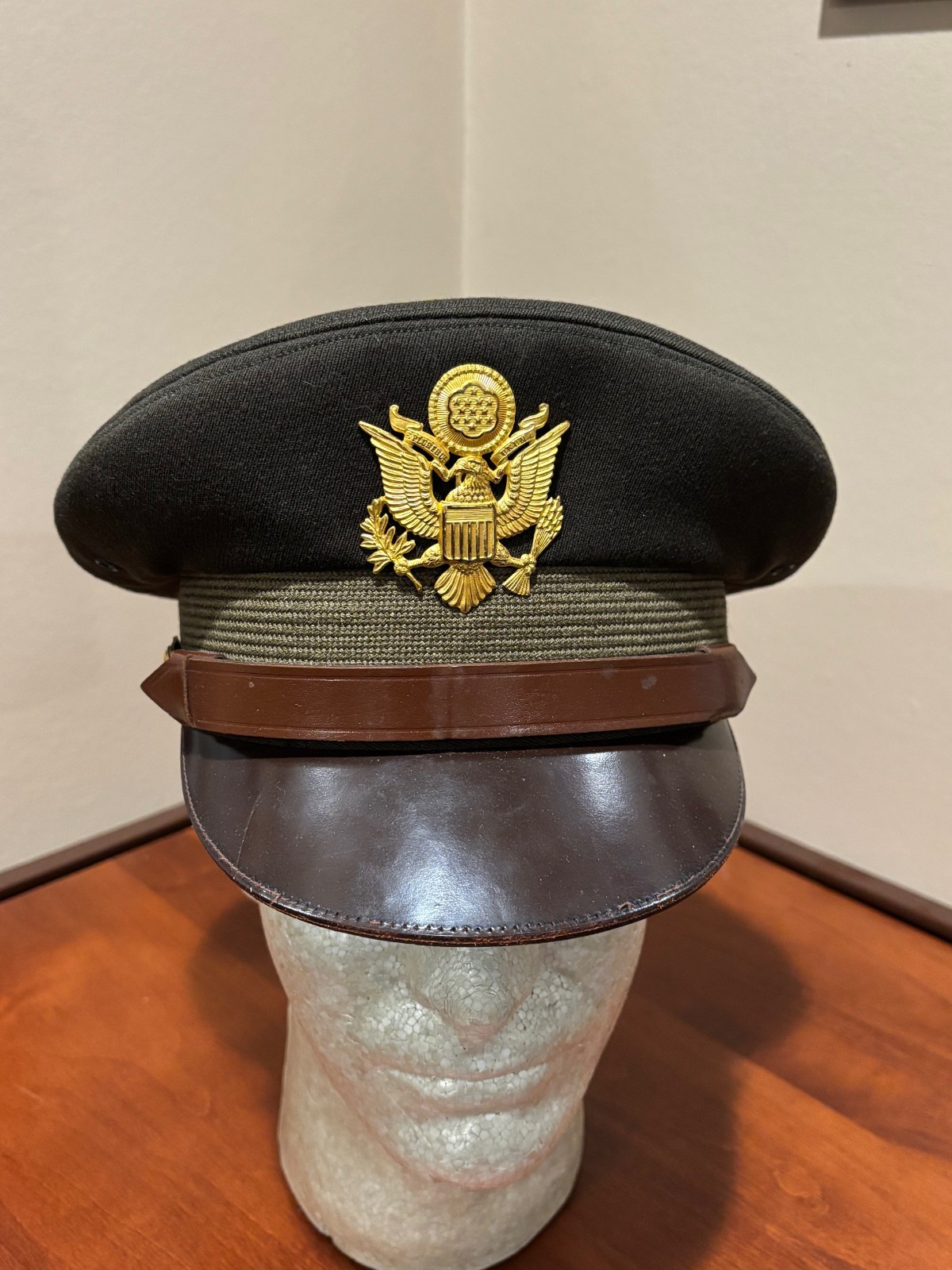 WWII ERA US ARMY CHAPLAIN DRESS & SERVICE VISOR HAT CAPS IDENTIFIED NAMED + MORE
